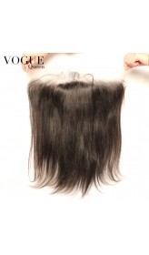 Human Virgin Hair Yaki Straight 13x4 Lace Frontal Closure With Baby Hair,Natural Color